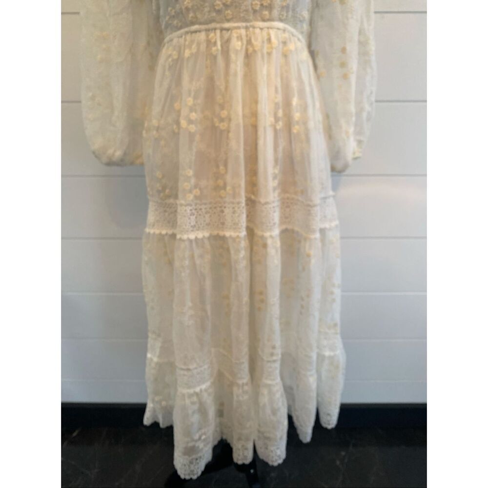 A Collective Story Peasant Boho Tiered Maxi Dress White size Small NWT - Picture 5 of 16